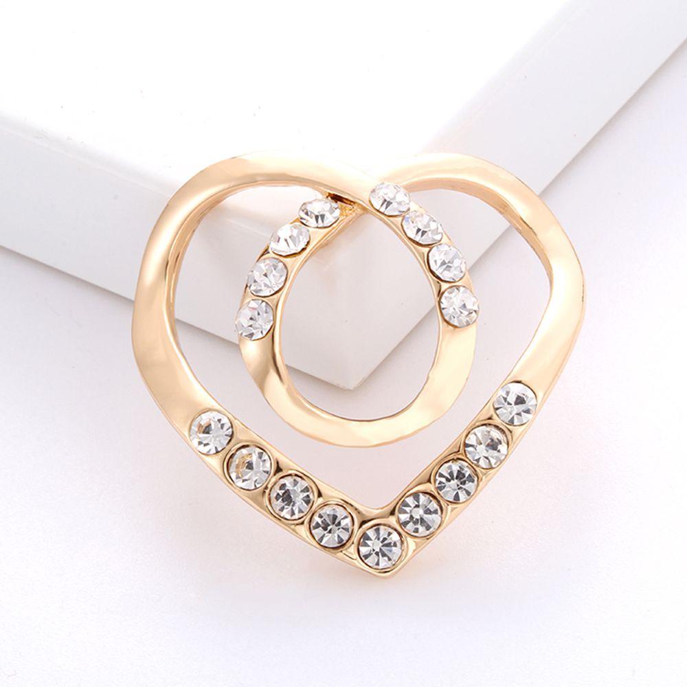 Elegant Fashion Crystal Fashion Jewelry Three-ring Scarf Ring Shawl Clip Brooch Scarf Buckle