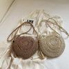 Women Hollow Straw Bag Circle Rattan Bag Round Soft Paper Rope Shoulder MessengerBag Tassel Summer Beach Handmade Crossbody Bags