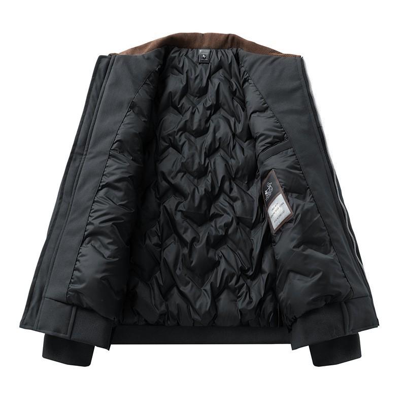 Di Yu Shen Long Men's Anti-Wrinkle Winter Down Jacket - White Duck Down Lapel, Cold-Resistant, Casual and Loose Outerwear.