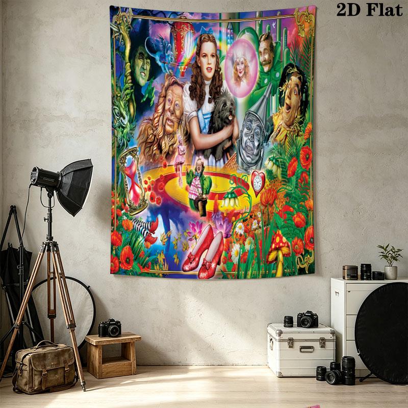 The Wizard Oz Wall Tapestry Aesthetic Wall Hanging Printed Fabric Blanket Decorative Tapestries For Bedroom Living Room Home Decor