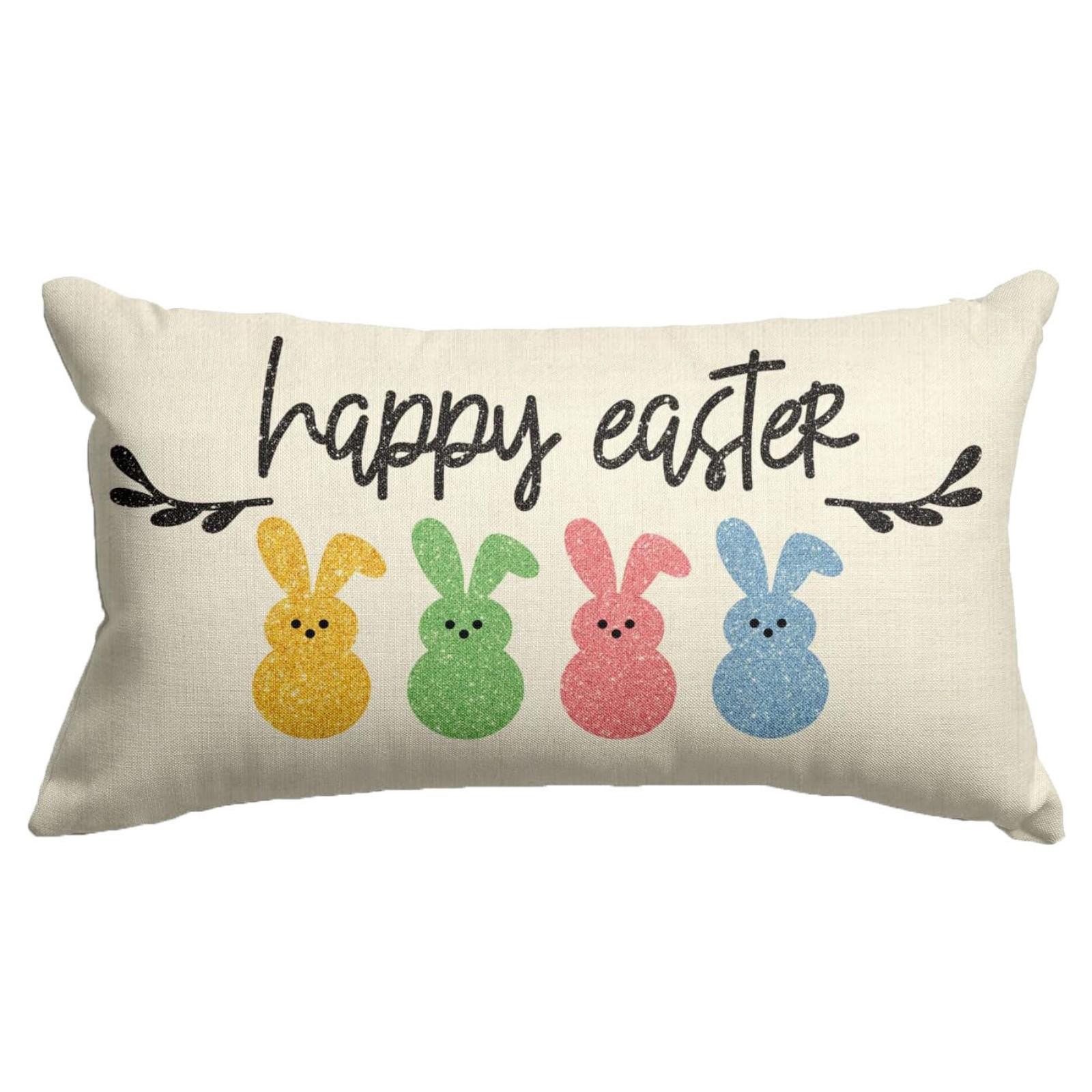 Easter Bunny Easter Egg Throw Pillow For Decorating Holiday Parties Sofa Cushion Car Seat Linen Backrest Pillow Cover One Size 639₽