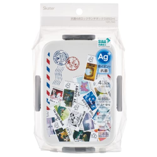 Skater Disney Bento Box, 100ml, 650ml, Antibacterial, 4-Point Lock, Women's, Made in Japan, YZFL7AG-A