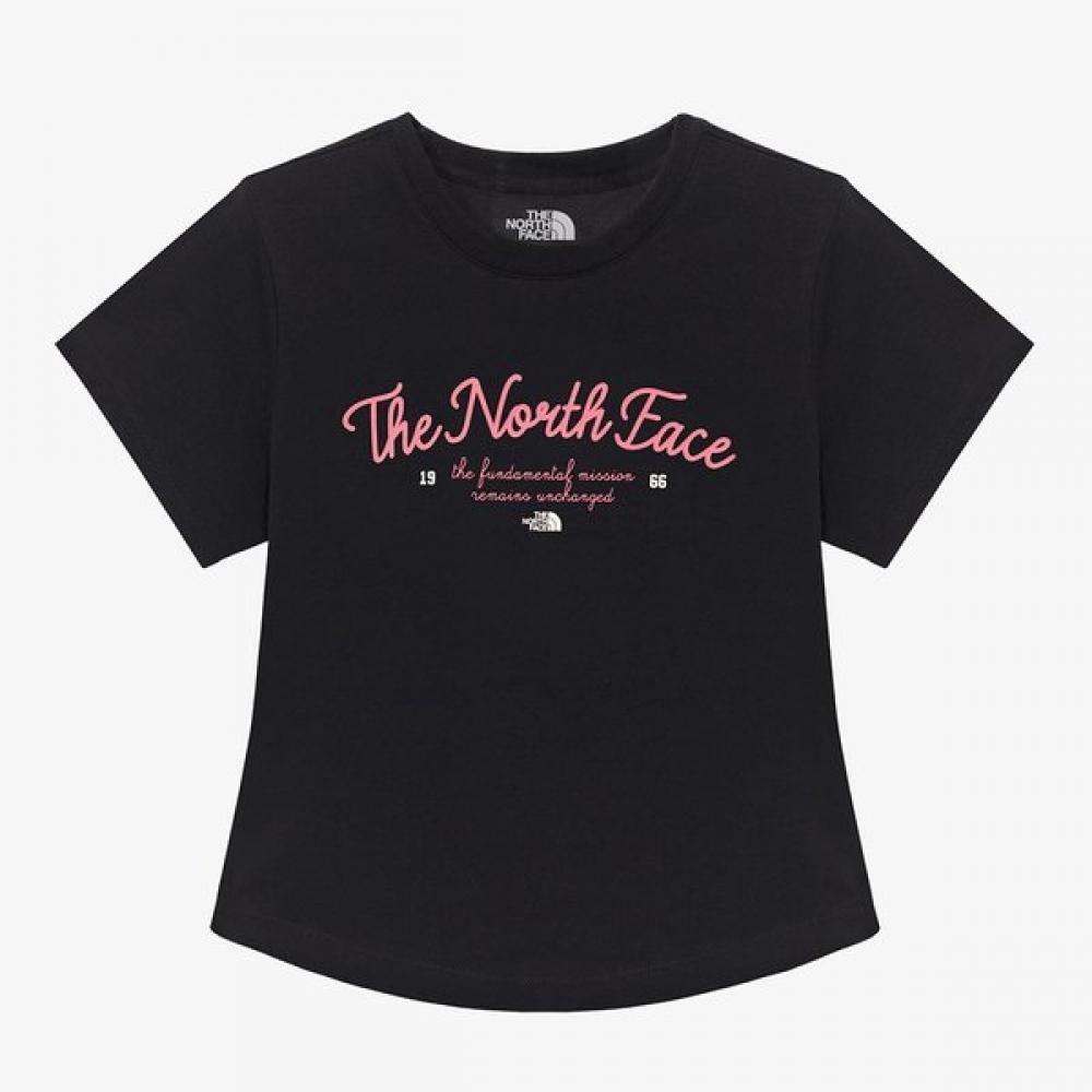The North Face Women S Lettering Short Sleeve Round Tee Black Nt7ur33l BLACK/080