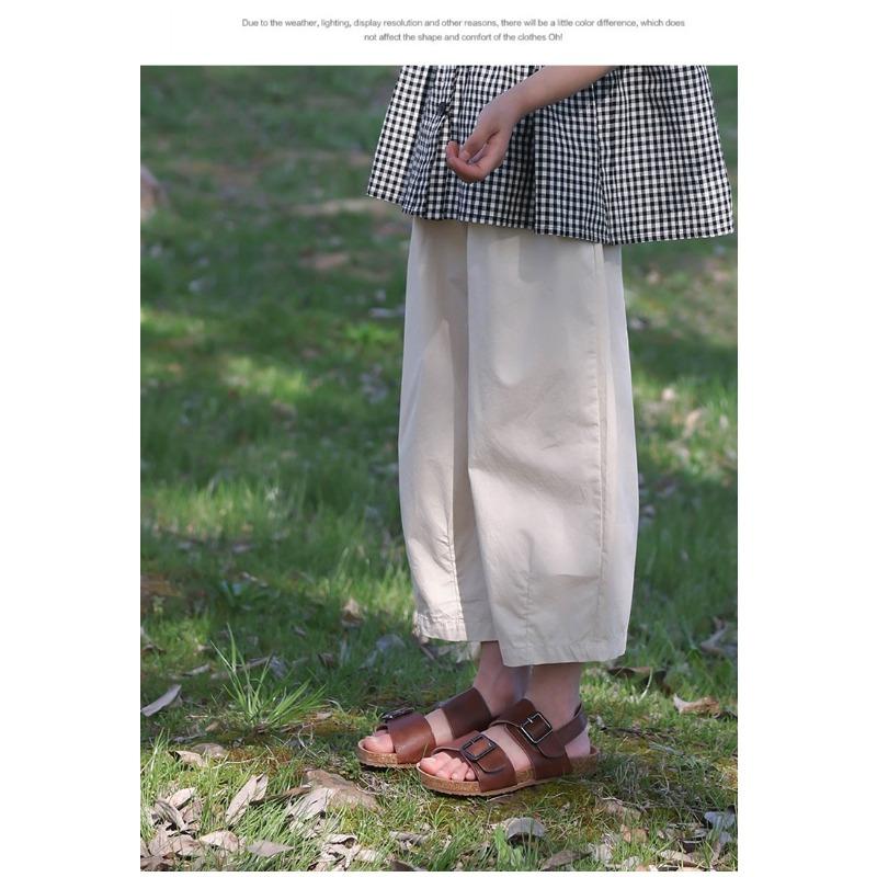 Girls Kids Casual Loose Solid Color Wide Leg Cropped Anti Mosquito Pants