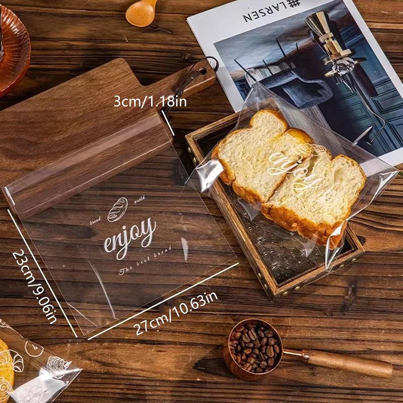 Sáček na chleba Průhledný Jídlo Toast Svačina Sušenky Jednorázový Sáček na psí výkaly Ziplock sáček