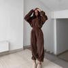 Womens Long Sleeve Jumpsuit Casual Loose Fit Elastic Waist Straight Leg Romper 2025 Street Style