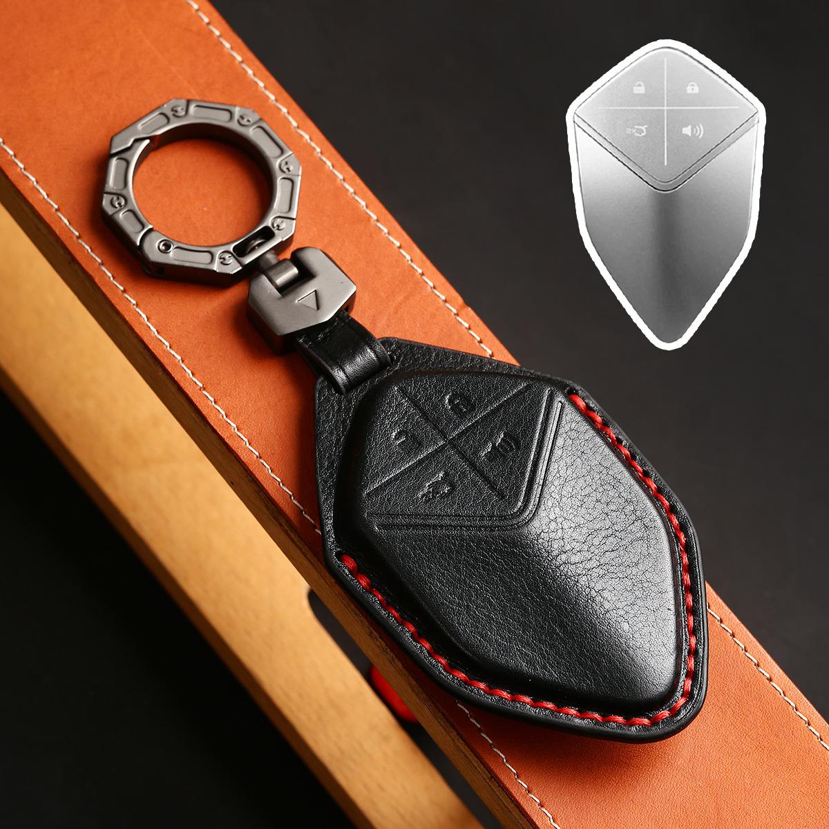 

Applicable to 22 Changan dark blue SL03 smart key cover, special card for interior modification products, key bag, and ring case. чёрный