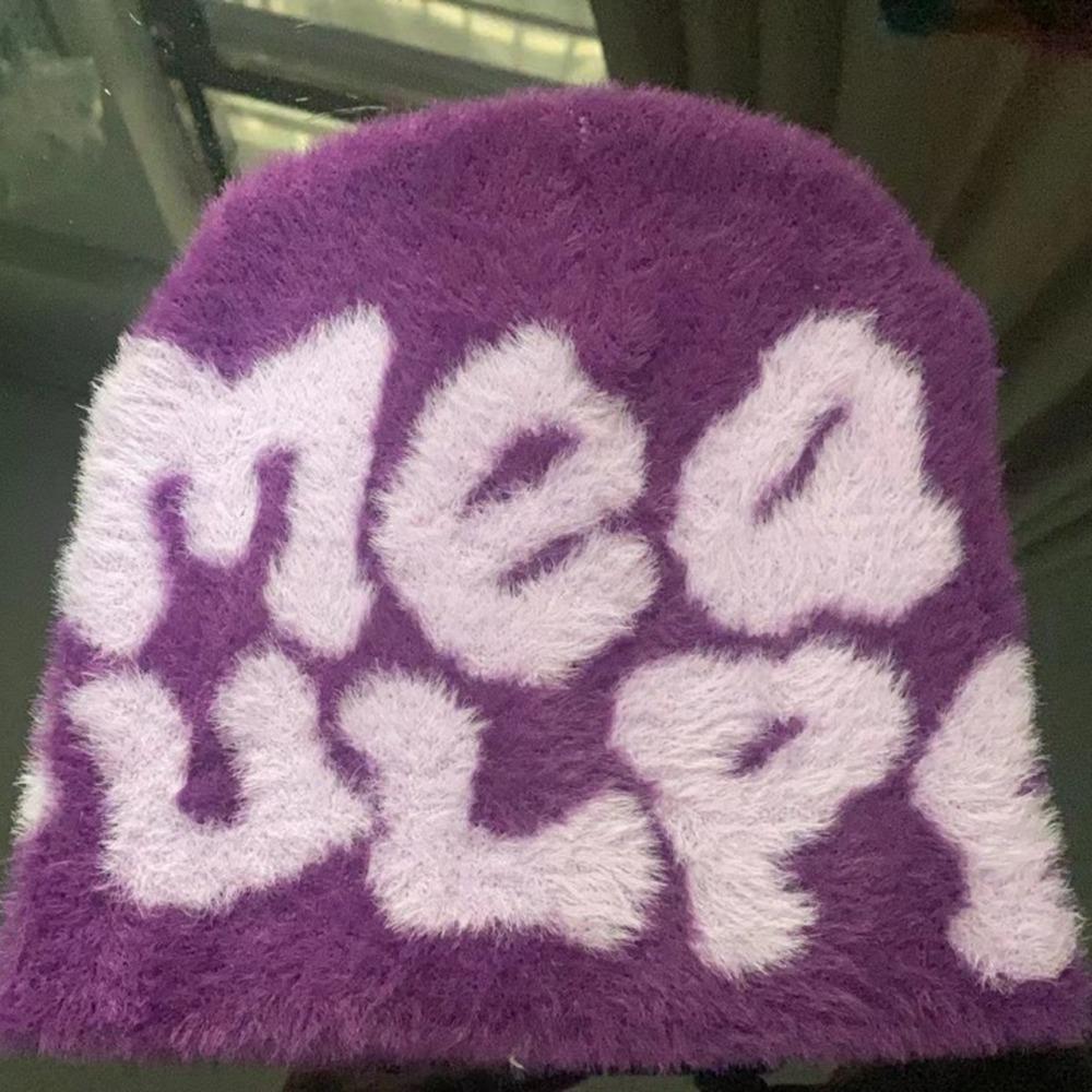 Wool Acrylic Beanie Bonnet Letter Printing Cold Cap Gothic Casual Skullies Men Women