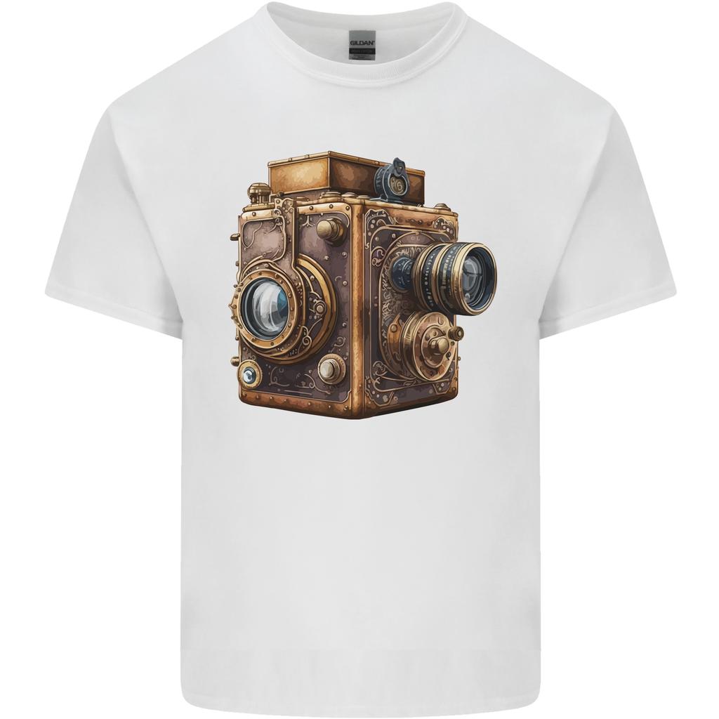 Steampunk Camera Photography Photographer Unisexs Light Cotton TShirt