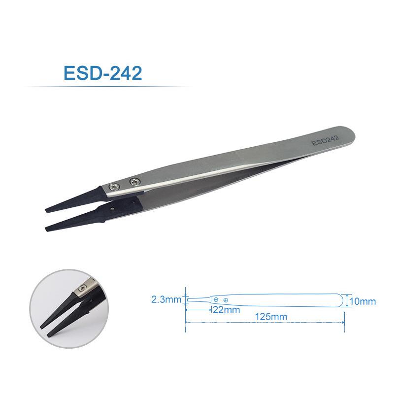 5/6PC Watch Hands Installation Work Tweezers Straight Elbow Handle Stainless Antistatic Plastic Tweezers ESD-259 ESD-259A ESD-7A