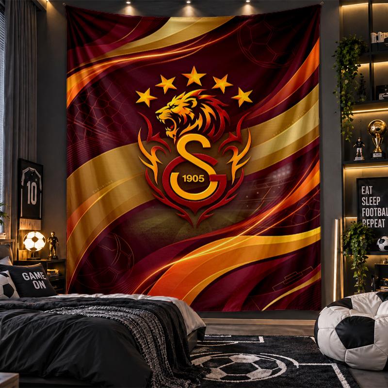 Arazzo da Appendere a Parete Tessuto Stampato Galatasaray FC per Soggiorno Camera da Letto Decorazione Casa