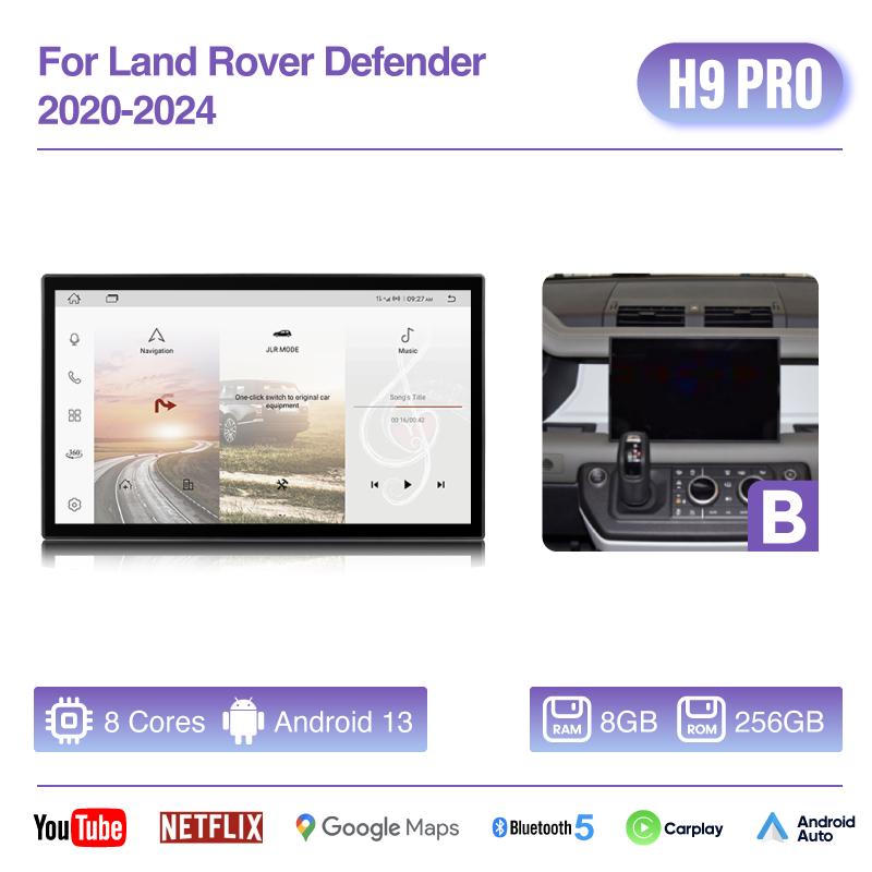 13.3 "For Land Rover Defender 2020-2025 Multimedia Video Player GPS Navigation Radio CarPlay Android13 8+256G