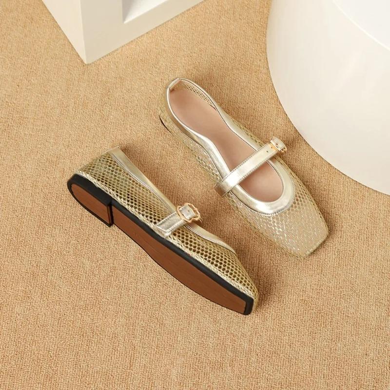 Fashion Flat Sandals Woman Mesh Women's Shoes Summer Mesh Shoes Women's Sandals Breathable Shoe 2025 New Hollow Single Shoes Women Flats