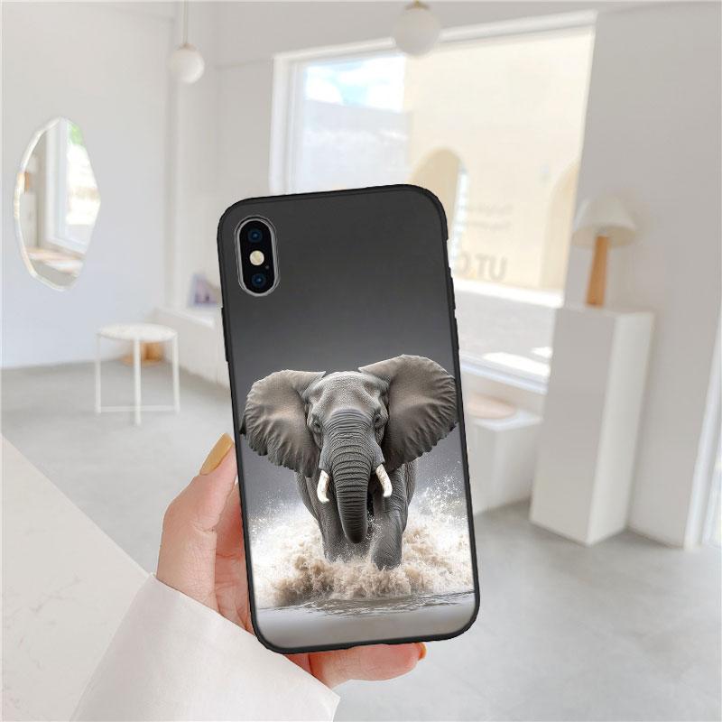 CJ5 Animal Elephant Soft Shell Phone Case for iPhone SE X XS XR 11 16E 17 Pro Max Air 8 7 6 6s Plus