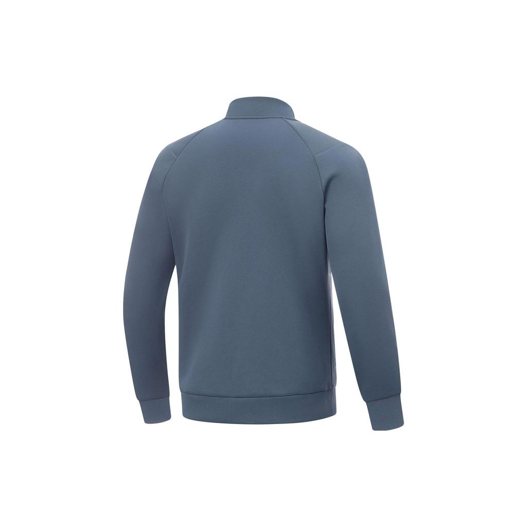 Li-Ning Einfaches Langarm-Sweatshirt mit offenem Kragen für Herren, Oberteile, Cool-Schwarz AWDT437-3