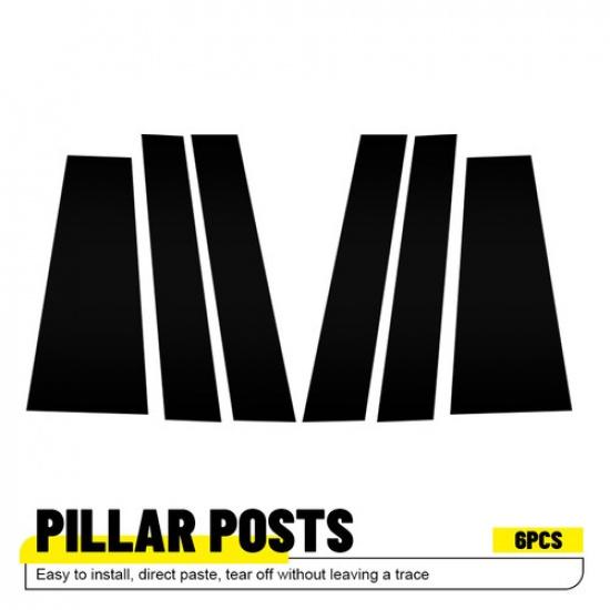 6PC Black Pillar Post Door Trim Cover Window Fit -2024 Toyota Sienna