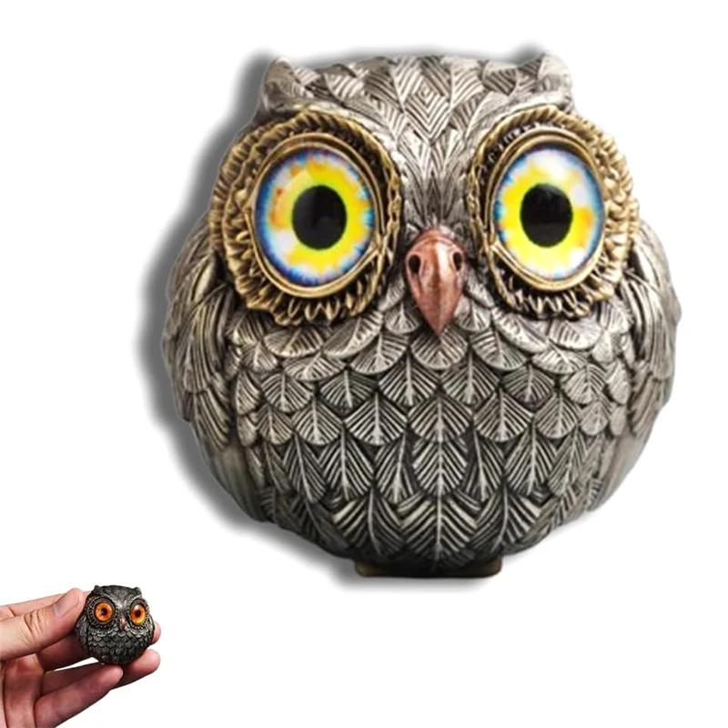A Top Quality Room Decor Vintage Miniature Owl Guardian Statue Resin Bird Figurine, Home Decor, Gift for Owl Lovers, Perfect