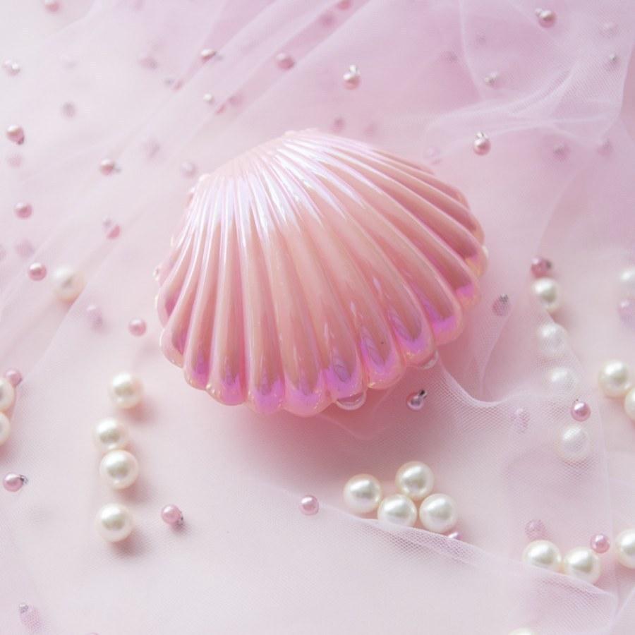 1pc Shell Shaped Treasure Box, Creative Wedding Gift Food Packaging Romantic Shell Box Square Treasure Chest Jewelry Bo