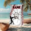 Custom Name Ultra-Soft Beach Towel with Baseball Theme,Ideal for Pool - Camping, Diving - Perfect Travel Essential, Vibrant Beach Towel.