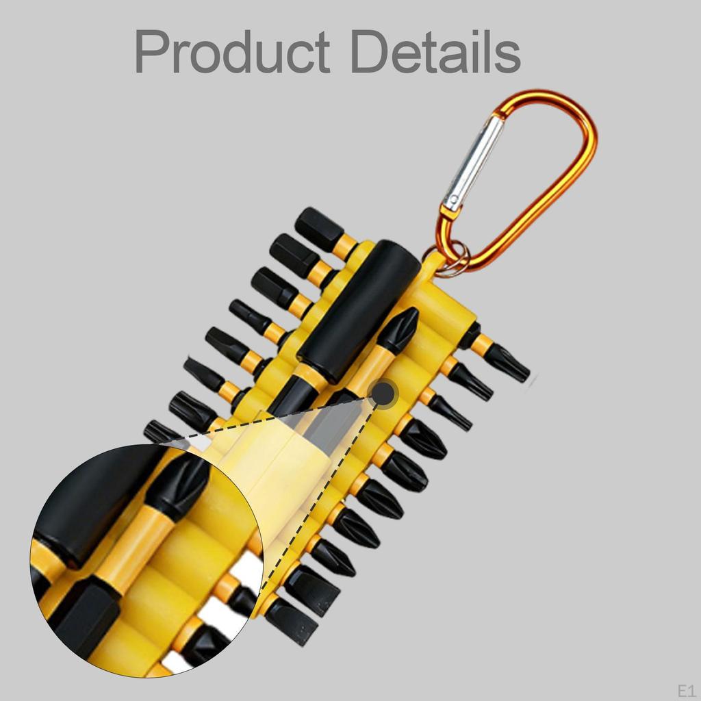 22Pcs Screwdriver Bits Set Diyers with Organizer Sleeve Handymen Impact Yellow
