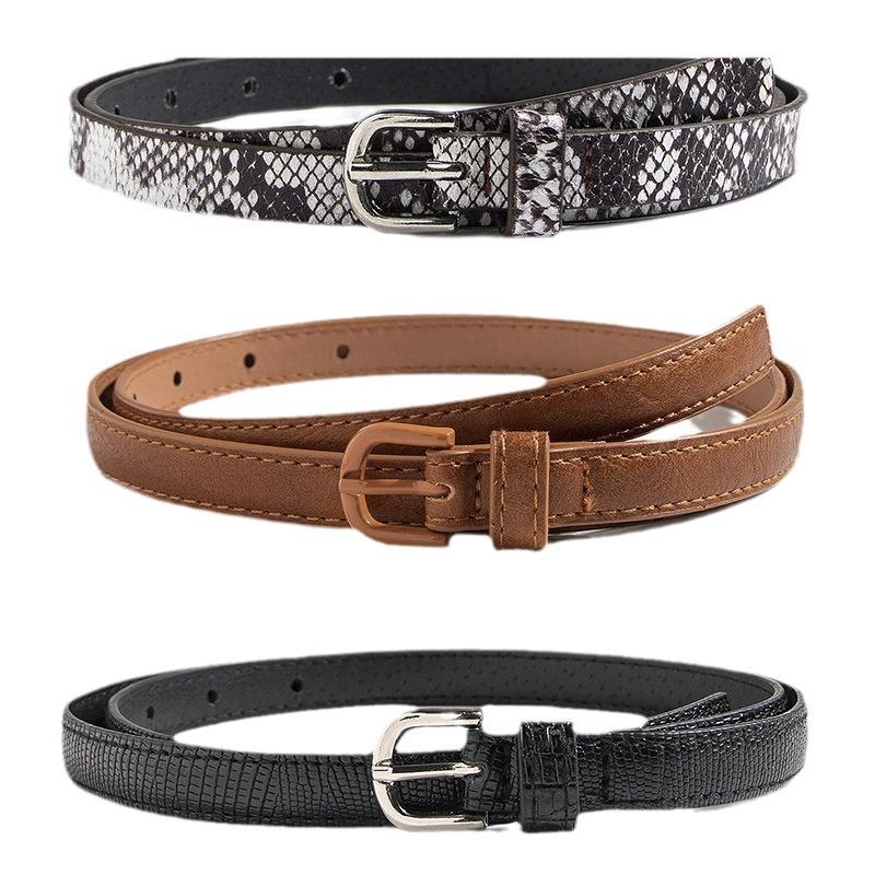 The New Animal-patterned Heart-shaped Circle Five-pointed Star Buckle Thin Waist Belt Set Is A Fashionable and Versatile Match for Women's Skirts