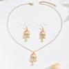 European and American Beach Ocean Wind Simple Jewelry Set Fun Drip Starfish Scallop Conch Earrings Necklace Women