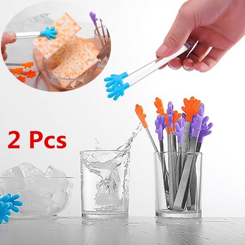 2 szt. Śliczne Palm Clip Food Tong silikonowe Mini Sugar Tong Food Clip BBQ Party Kitchen