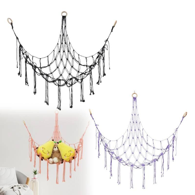Hammock Kids Toy Cuddly Soft Doll Storage Triangle Mesh Net Decoration Bedroom