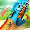 Tyrannosaurus Truck Toys Dinosaur Swallowing Track Deformation Storage Car with Alloy Racing Car Foldable Transport Car Toy Gift