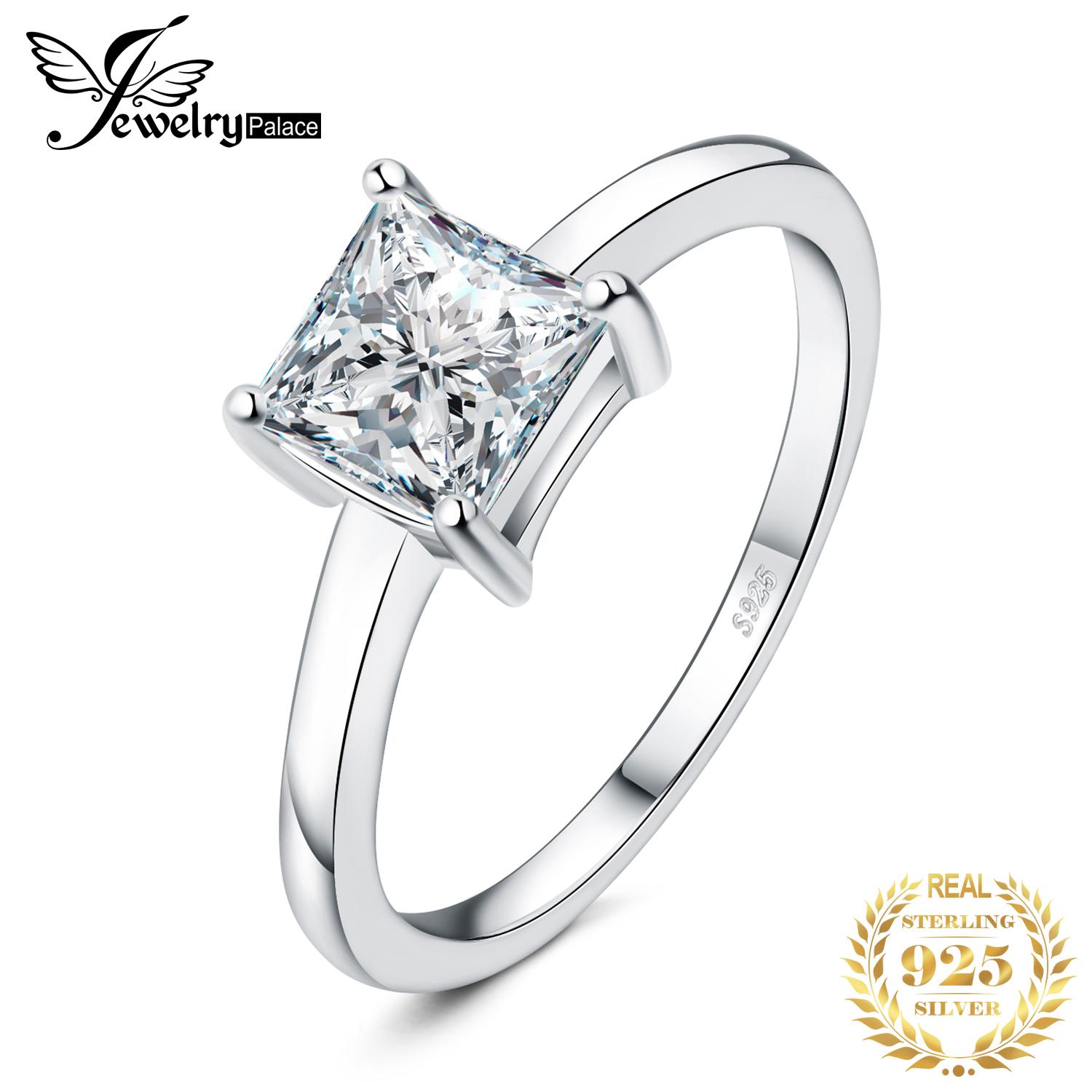 

JewelryPalace 5A CZ Oval Solitaire Classic 925 Silver Wedding Engagement Ring for Woman Anniversary Gift Fine Jewelry 6
