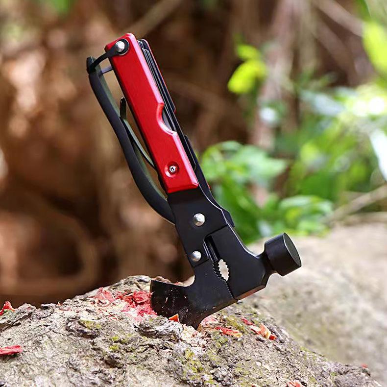 Popular 16-in-1 Multi-functional Car Axe Hammer Emergency Tool for Camping and Outdoors