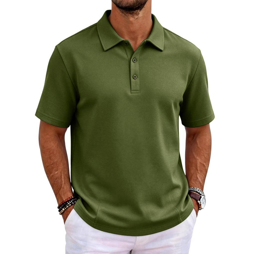 Men’s Casual Polo Shirt Short Sleeve Breathable Classic Fit Top for Everyday Outdoor Wear mens polo shirts short sleeve golf polos for men