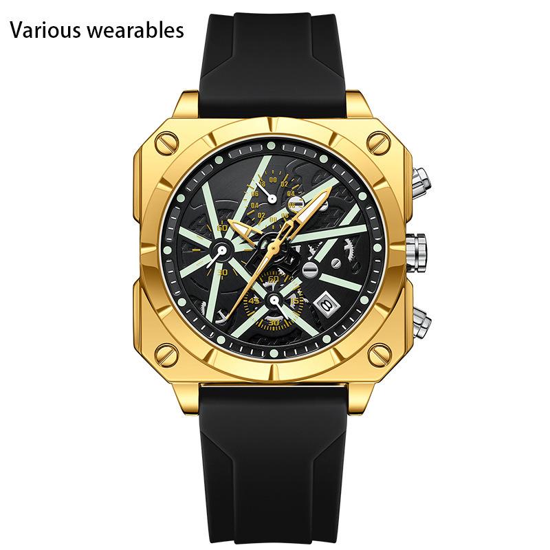 

Кварцевые часы Модные классические простые полоски календарь для ногтей водонепроницаемые мужские и женские кварцевые квадратные часы