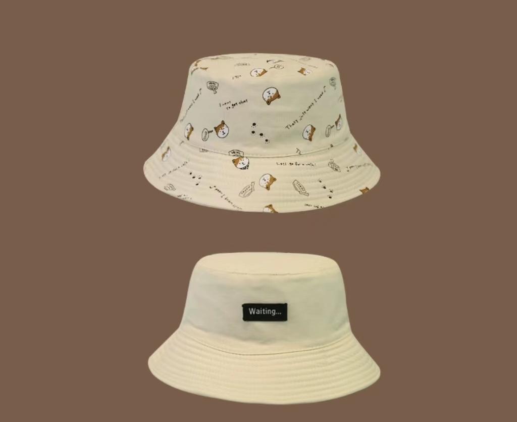 Cartoon Animal Kitten Pattern Embroidery Unisex Style Wild Fashion Trend Custom logo Reverse Bucket Hat