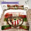 Athletic Club de Bilbao Ensemble de couette à motif Housse de couette Taie d'oreiller Décoration de maison Cadeau d'anniversaire (1 * housse de couette + 2 * taie d'oreiller sans garnissage)