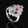Fashion Color Zircon Snow Lotus Ring Design Sense Colorful Ice Linghua Treasure Tourmaline