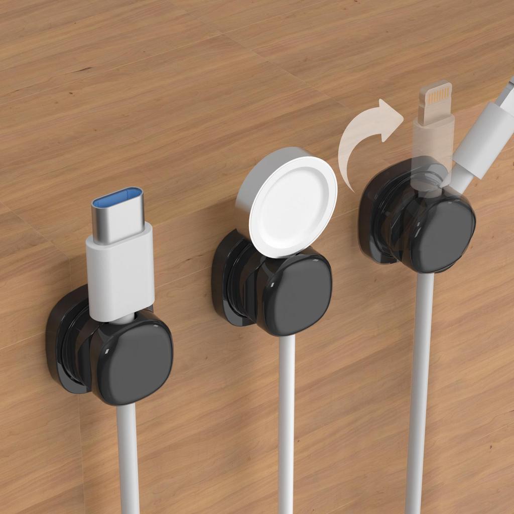 Rotating Desktop Cable Organizer: Mobile Phone Charging and Management Clip