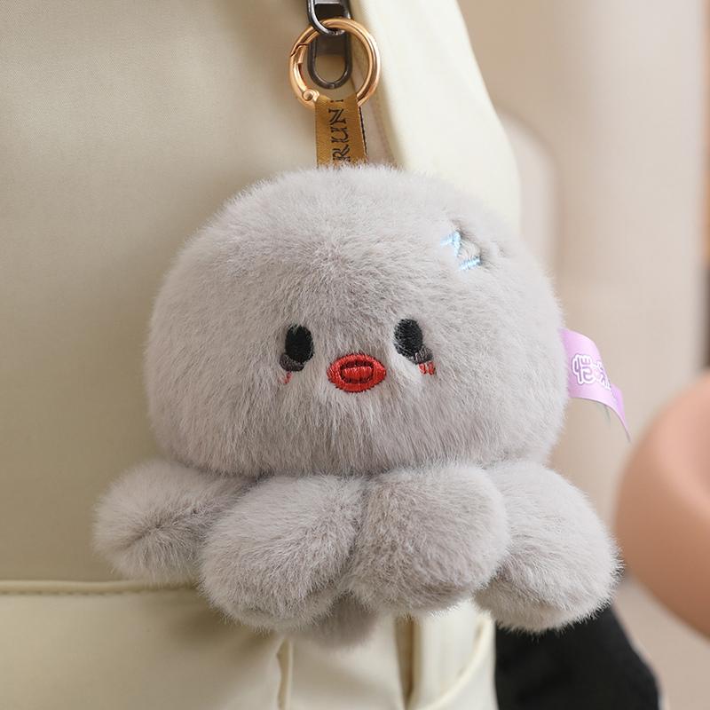 10CM Cute Octopus Plush Pendant Toys Soft Stuffed Sea Animal Doll Kawaii Octopus Keychain Bag Decoration Small Holiday Gifts