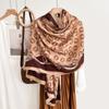 Simple chain printed silk scarf women's fashion high-end gift spring and autumn trend warm scarf