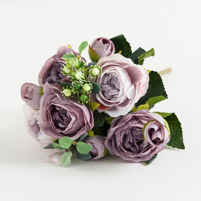 Artificial Flowers Silk Rose Outdoor UV Protection Wedding Party Bridal Bouquets Home Garden Room Yard Decorations Diy Gifts Box