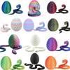 3D Printed Snake Egg Joint Movable Creative Stress Relief Toy Rotatable Desktop Ornament Snake Shaped Miniature Model Gift