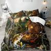 Pike Fish Bedding Striped Bass Big Pattern Hunting and Fishing Themed Duvet Cover for Kids Boys BedRoom Decorations for Teens