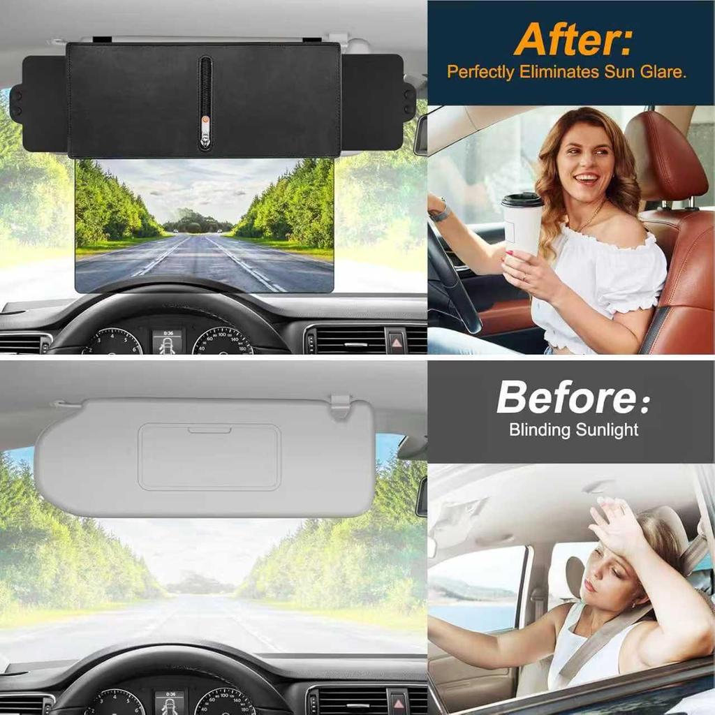Retractable Anti-Glare Car Windshield Sunshade with Eye Protection