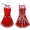 Women Cute Bowknot Decor Pocket Apron Plaid Print Splicing Adjustable Lace-up Kitchen Flirty Apron Mother Day Gift