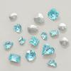 1 Pair 3D Rhinestone Nail Art Charm Light Sea Blue Geometric Faux Crystal Nail Design Jewelry DIY Crafts Nail Decoration Accessories