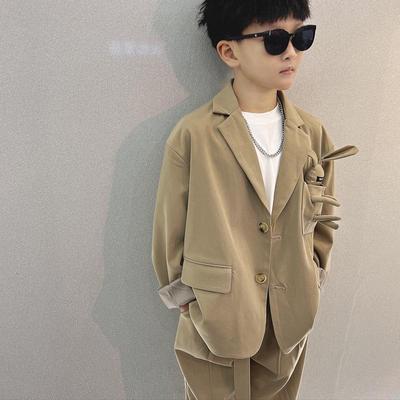 Autumn 2025 Boys' Trendy Loose Blazer Two-Piece Suit Set
