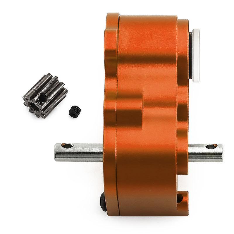 LCG Aluminum Transmission Gearbox for 1/10 RC Crawler SCX10, Lightweight Metal Gearbox 9T Motor, 1:9 Ratio, 540/550 Compatible