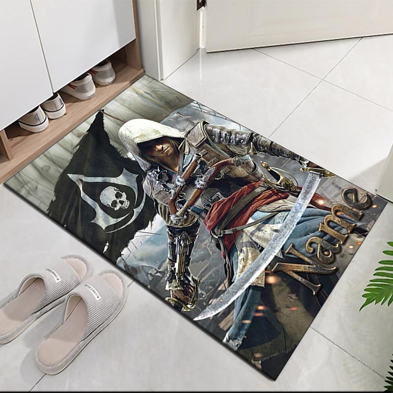 Custom Name Assassin'S Printed Carpet Rug For Office Chair Living Room Bedroom Kitchen Room Decor Gifts