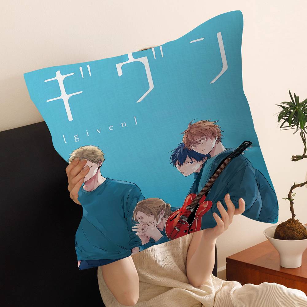 

Given Manga Vai Receber Anime Cushion Cover Polyester Sofa Cushions Decorative Throw Pillows Home Decoration Pillowcover 30x30 cm