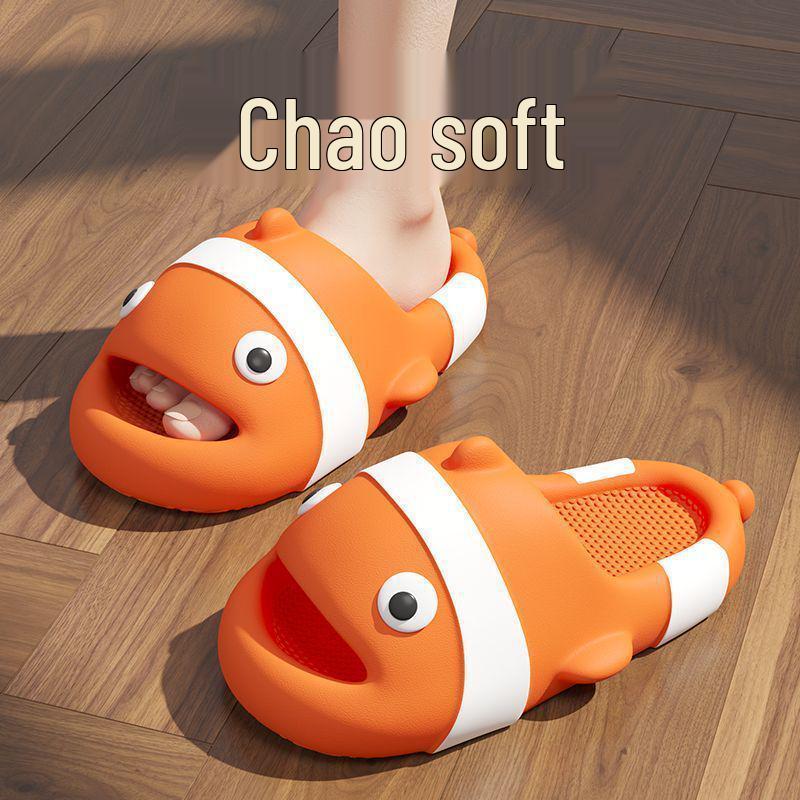 Cartoon Clownfisch Kinder rutschfeste Sommerslipper für Jungen und Mädchen - Indoor Eltern-Kind Badezimmer Schuhwerk